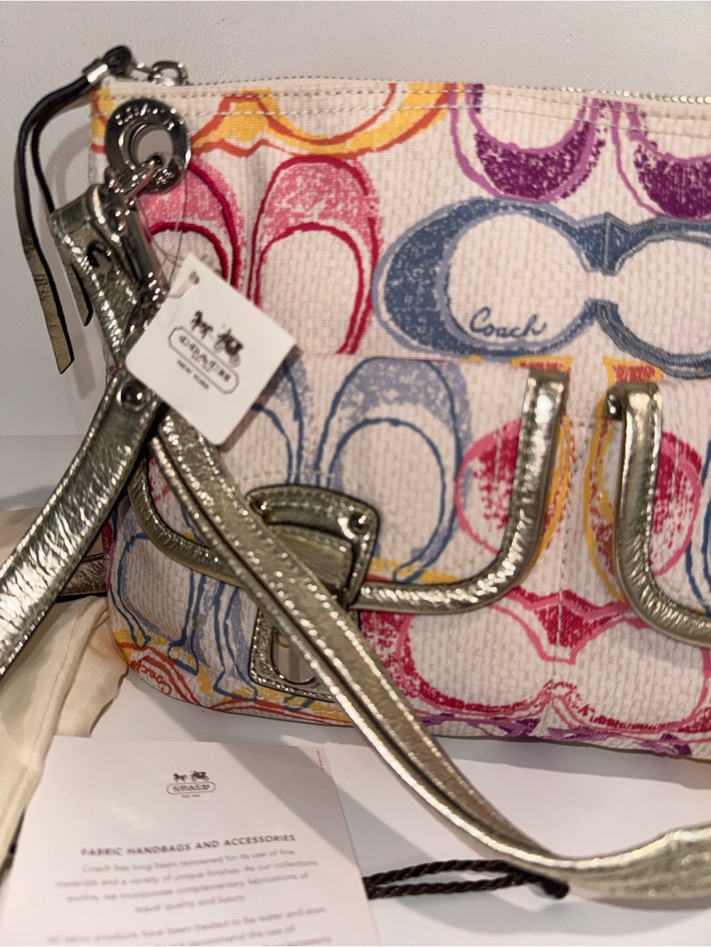 Y2K Coach Poppy Daisy Dream C Scribble Print Hippie Shoulder Bag 19030 HTF NWT - Picture 2 of 13